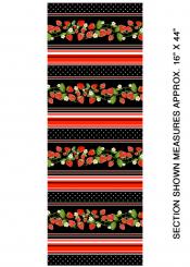 Baumwollstoff Strawberry Stripe Black, Breite 112cm 