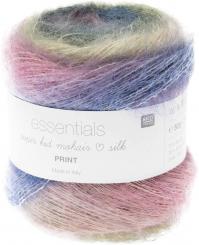 Super Kid Mohair Silk Print, Retro Farbe 008 
