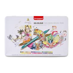 BZL Fineliner Brush Pen Set 48 Farben, Expression Serie 