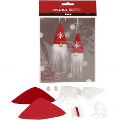 Mini-Kreativ-Set, Weihnachtswichtel zum Aufhängen, 11cm, 2 Stück 