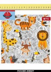 Baumwolljersey Wilder Zoo Fräulein von Julie, 150cm 