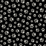 Baumwollstoff Paw Print Black Breite 112cm 