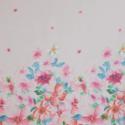 "Blumenwirbel" 145cm 100%CO Bordüre beidseitig 