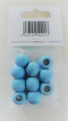 Holzperle Kugel 15mm, Loch 7mm 10 Stück im Beutel, hellblau 