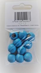 Holzperle Kugel 15mm, Loch 7mm 10 Stück im Beutel, petrol 