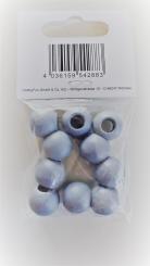 Holzperle Kugel 15mm, Loch 7mm, grau 10 Stück im Beutel, 