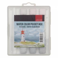 Water Color Pocket Box 18+1, 18 Farben + 1 Wassertankpinsel 