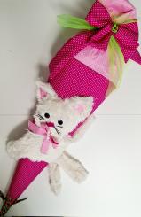 Schultüte Katze Kitty fertig genäht mit 80cm Innentüte 