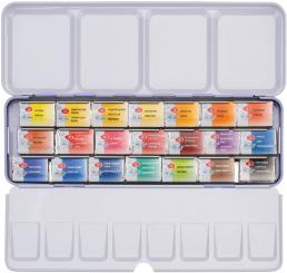 White Nights Aquarellfarbenset im Metallkasten, 21 1/1 Näpfe,Fashion 