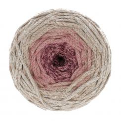 Recyceltes Baumwollgarn 2mm, 250g DMC Nova Vita Nr.4, rot-grau 