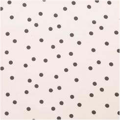 Baumwollstoff Canvas Creme, Punkte Grau, Breite 140cm 