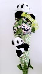 Schultüte Bambus/Panda Nähset mit 80cm Innentüte & 2 Plüschtieren 
