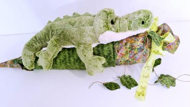 Schultüte Wildblumen fertig genäht mit 80cm Innentüte mit Krokodil 