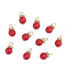 Christbaumkugel, rot ca. 1 cm Btl. 10 Stück 