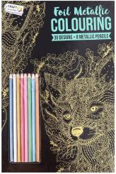 Malbuch mit Metallic-Stiften  1 30 Designs + 8 Metallic Buntstifte 