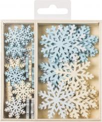 Holz Streuteile Schneekristall 