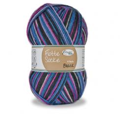 Flotte Socke 6 fach Black 150g jeans-blau-pink 