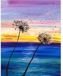 Pracht DIAMOND Picture 5D Blumen am Meer 