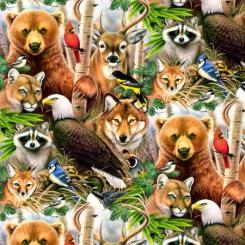 Baumwollstoff Wildlife Animals Breite 112cm 