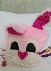 Kuschelkissen Hase Rosa/Weiß, Nähset 
