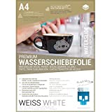 Wasserschiebefolie Weiß A4, 8 Blatt für Tintenstrahldrucker 