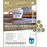 Wasserschiebefolie Transparent A4 8 Blatt, für Laserdrucker 