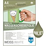 Wasserschiebefolie Weiss A4, 8 Blatt 8 Blatt, für Tintenstrahldrucker 