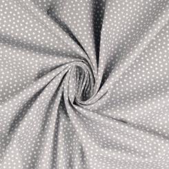 Baumwollstoff Herzen grau 