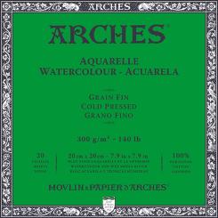 Arches Aquarell Block, Grain Fine Schwarz, 20x20cm,300g/m²,20 Blatt 