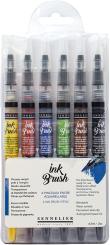 Sennelier Ink Brush Aquarell Set 6 Farben, 6,5ml 