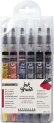 Sennelier Ink Brush Aquarell Set 6 Farben, Irisierend, 6,5ml 
