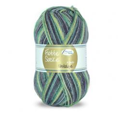 Flotte Socke Vintage  4-fach grau-grün-limette 