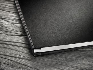 Photo Album Cover Set, Linen, Buckram Light-Black,Querformat A3 