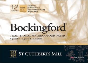 Bockingford Aquarell Block, White 300g/m², 180x130mm, 12 Bogen 