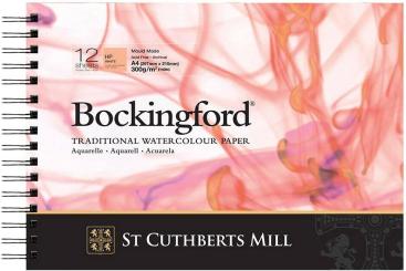 Bockingford Aquarell Block, HP White 300g/m²,297x210mm,12 Blätter,spiralf 