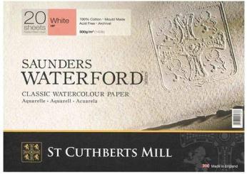 Saunders Waterford Aquarell Block Naturweiß,300g/m²,260x180mm,20 Blatt 