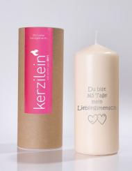 Flamme, grau, DU BIST 365 TAGE MEIN LIEBLINGSMENSCH, Stumpenkerze groß 