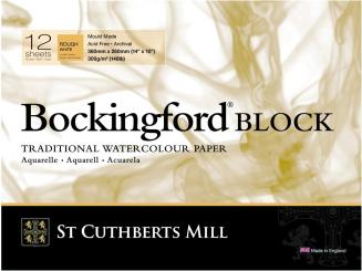 Bockingford Block Aquarell Papier Rough White,300g/m²,360x260mm,12Bl. 