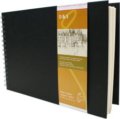 Skizzenbuch D&S schwarz, A4 quer Spiralheftung, 140g/m², 80 Blatt 