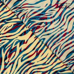 Woven co silicone poplin zebra FM21 Blue Red 