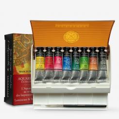 Sennelier Aquarell- Set 8 Tuben a) 10ml + 1 Pinsel 