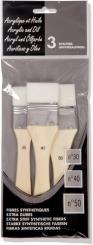 Acryl und Ölfarbe Pinsel Set 3 Stück, 30+40+50, extra stark 