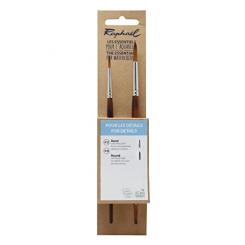 Aquarell Pinsel - Set 2 Pinsel, Gr.2 rund + Gr.6 rund 