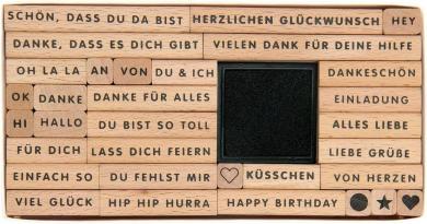 Stempelset Text, Viel Glück 32 Stempel 