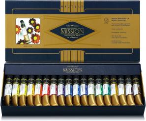 Mijello Mission Gold Aquarellfarben Set, 18 Tuben a) 7ml mit Palette 