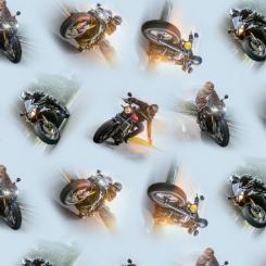 Baumwollstoff dream ride Allover Blue 