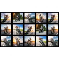 Baumwollstoff dream ride Block Panel Black 