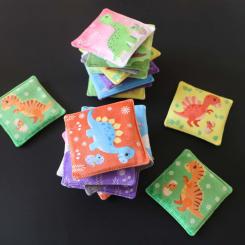 Memory Spiel zum Nähen, Dinos 20 Memory-Karten zum Nähen, 8x8cm 