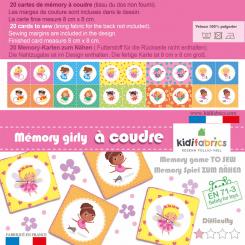 Memory Spiel zum Nähen, Girly 20 Memory-Karten zum Nähen, 8x8cm 
