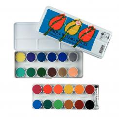 Deckende Aquarellfarbe Set 24 Näpfchen und 1 Tube Mischweiß 